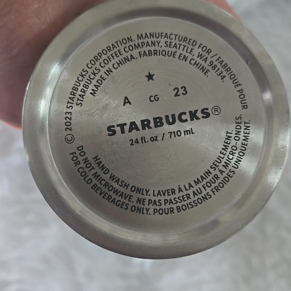 Starbucks Silver and‎ Red Accent Vase
